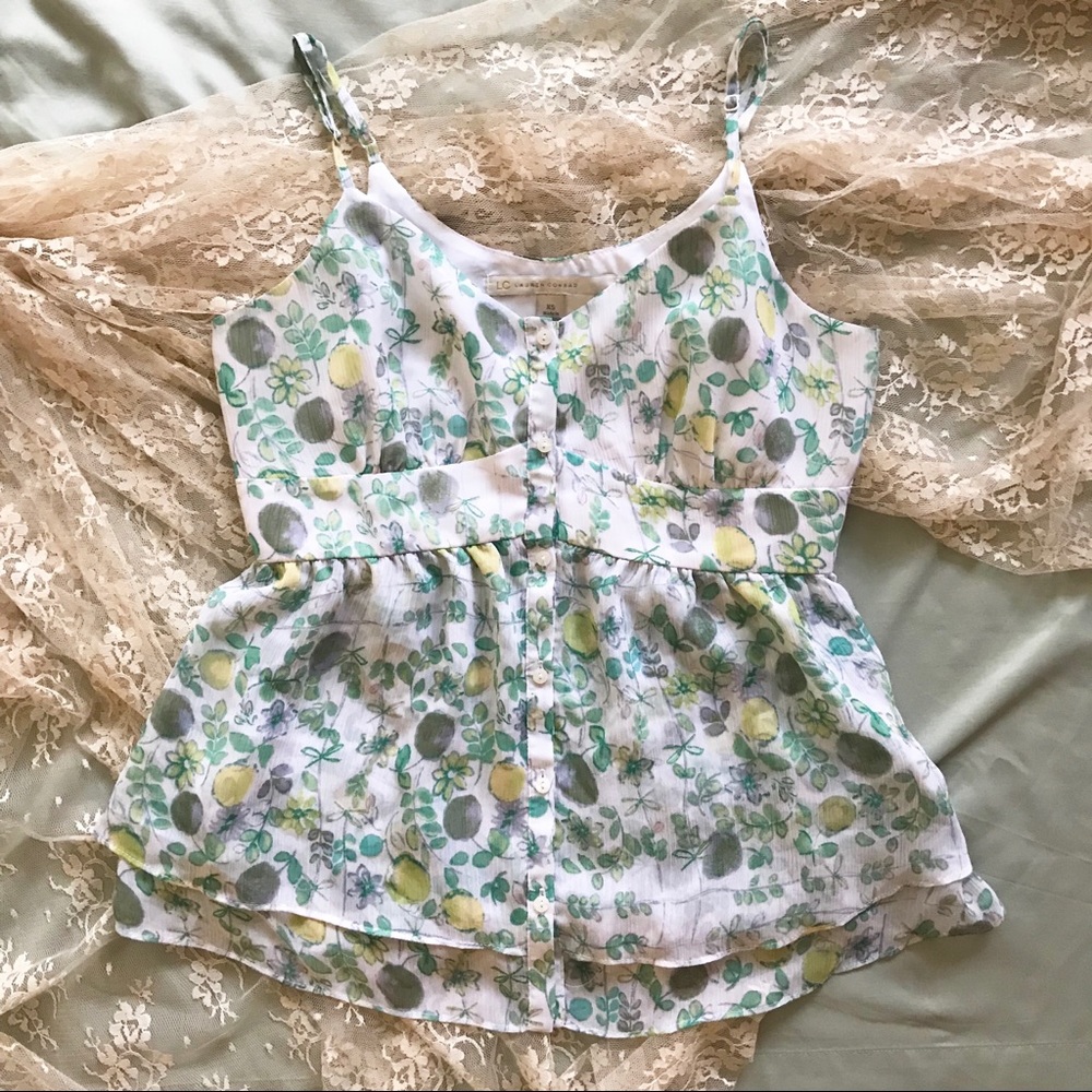 Lauren Conrad Floral Tank Baby Doll Loose Top